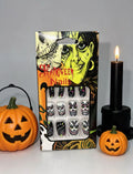 Halloween Sugar Skull Press-On Nails | Spooky Spiderweb Print